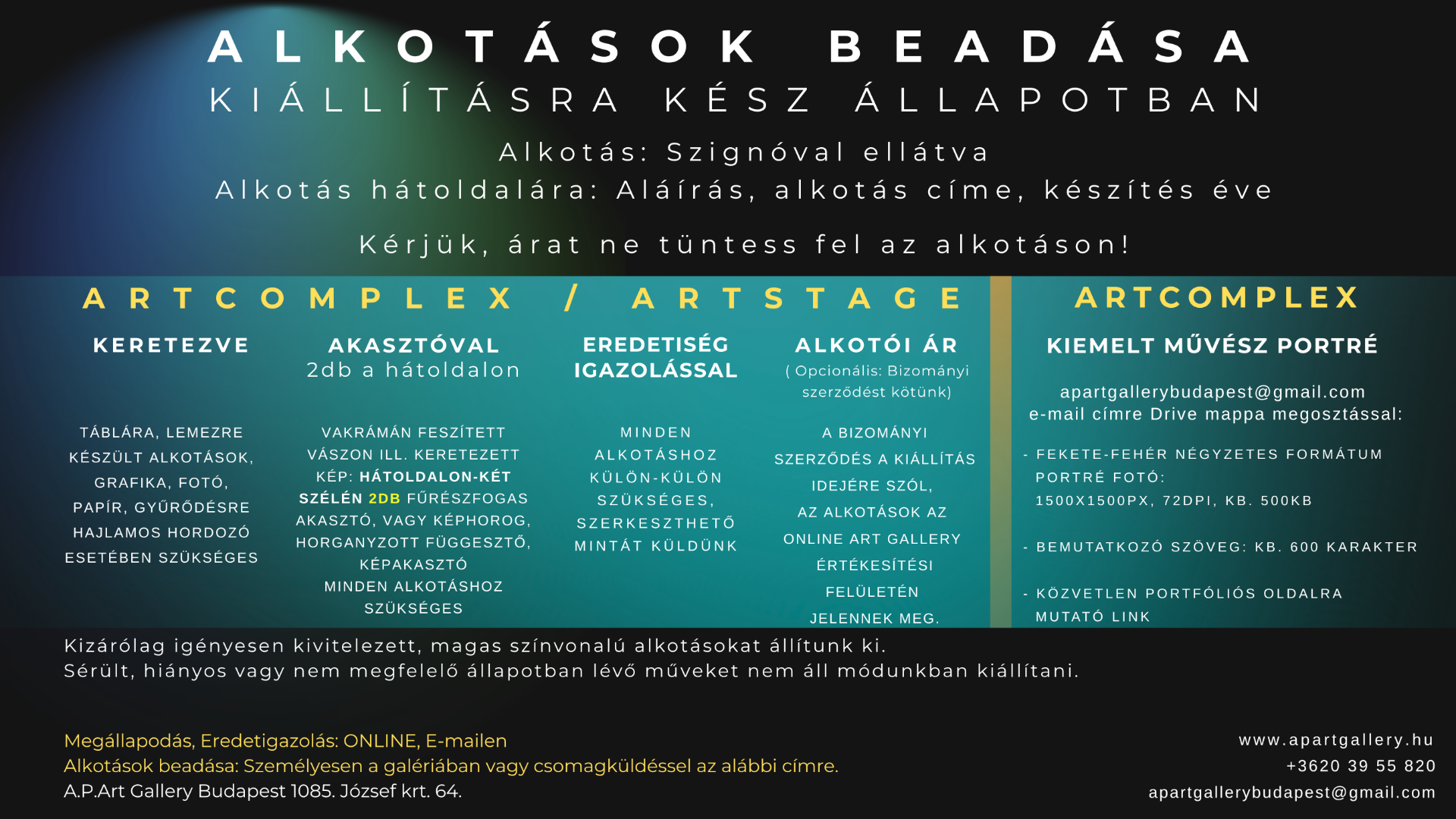 Alkotások beadása-kiállításra-apartgallery-tárlat-kortársművészet