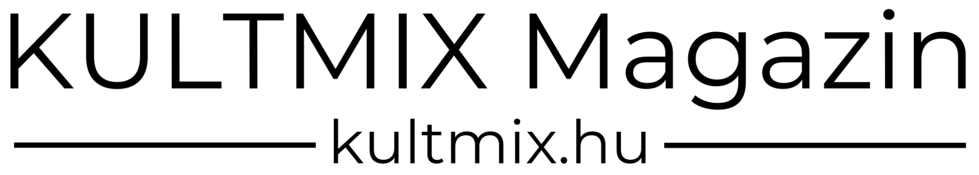 KULTMIX Magazin logó, nagy fekete betűkkel és „kultmix.hu” felirattal fehér háttéren.